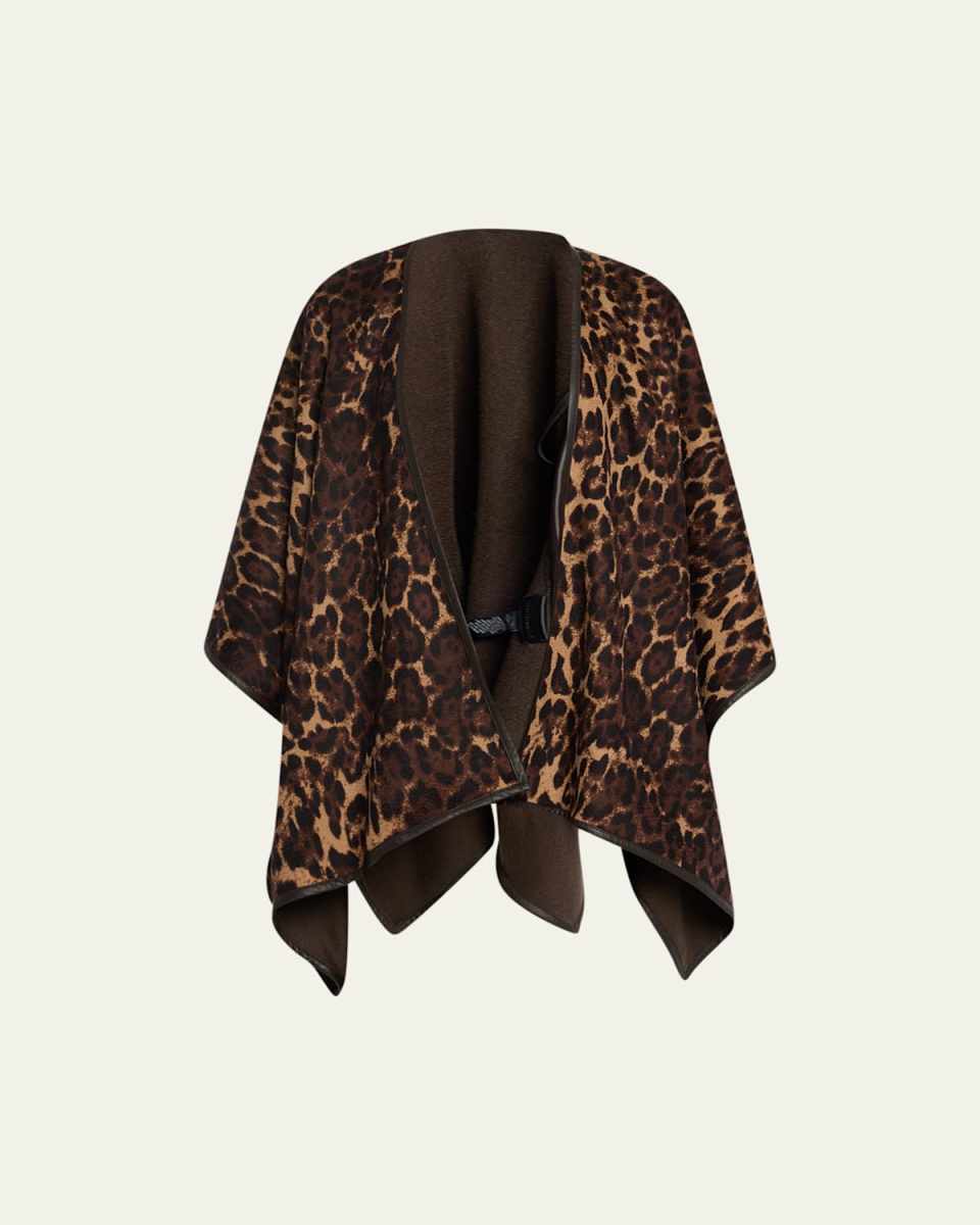 Reversible Jaguar Cashmere & Leather Cape